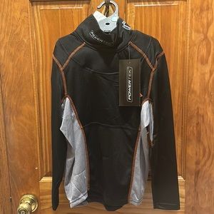 Hockey long sleeve compression shirt with neck guard